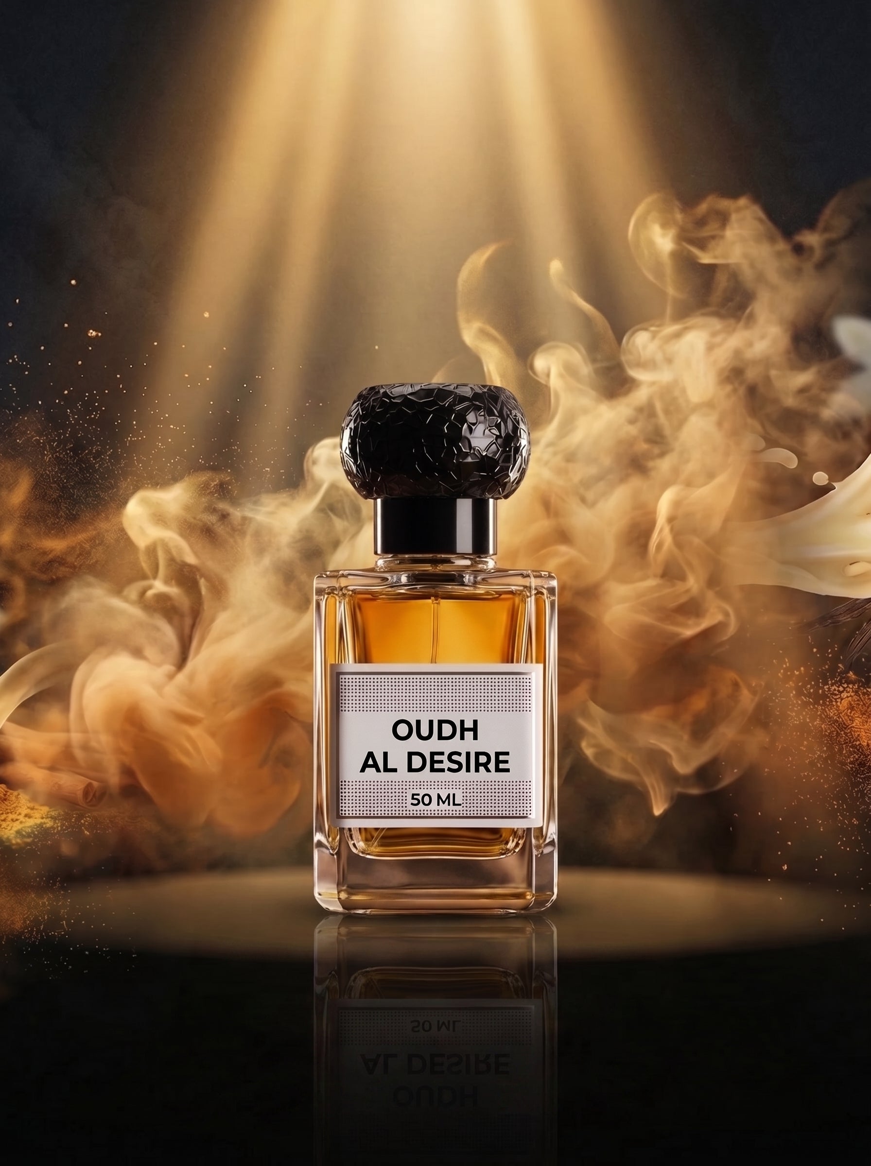 Oudh Al Desire luxury oud extrait de parfum bottle by Zamzam