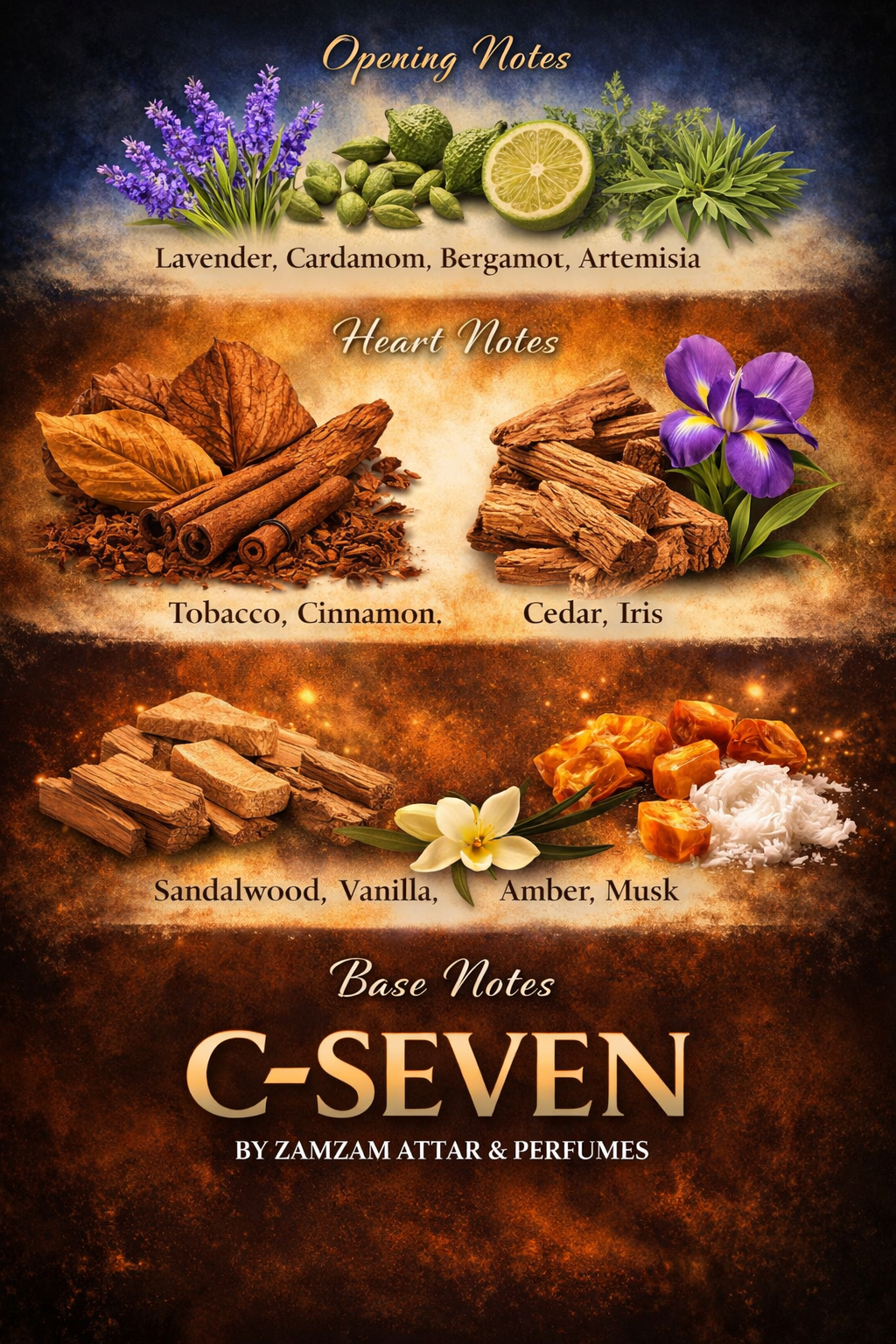 C-Seven by ZamZam Attar & Perfumes – 48 Hour Long Lasting Attar, 40 ml High Concentration Perfume Oil | 100 ML