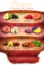 Passion Extrait de Parfum – 48 Hours Longevity, 40 ml Pure Fragrance Oil, 100 ml Spray | Zamzam Attar & Perfumes