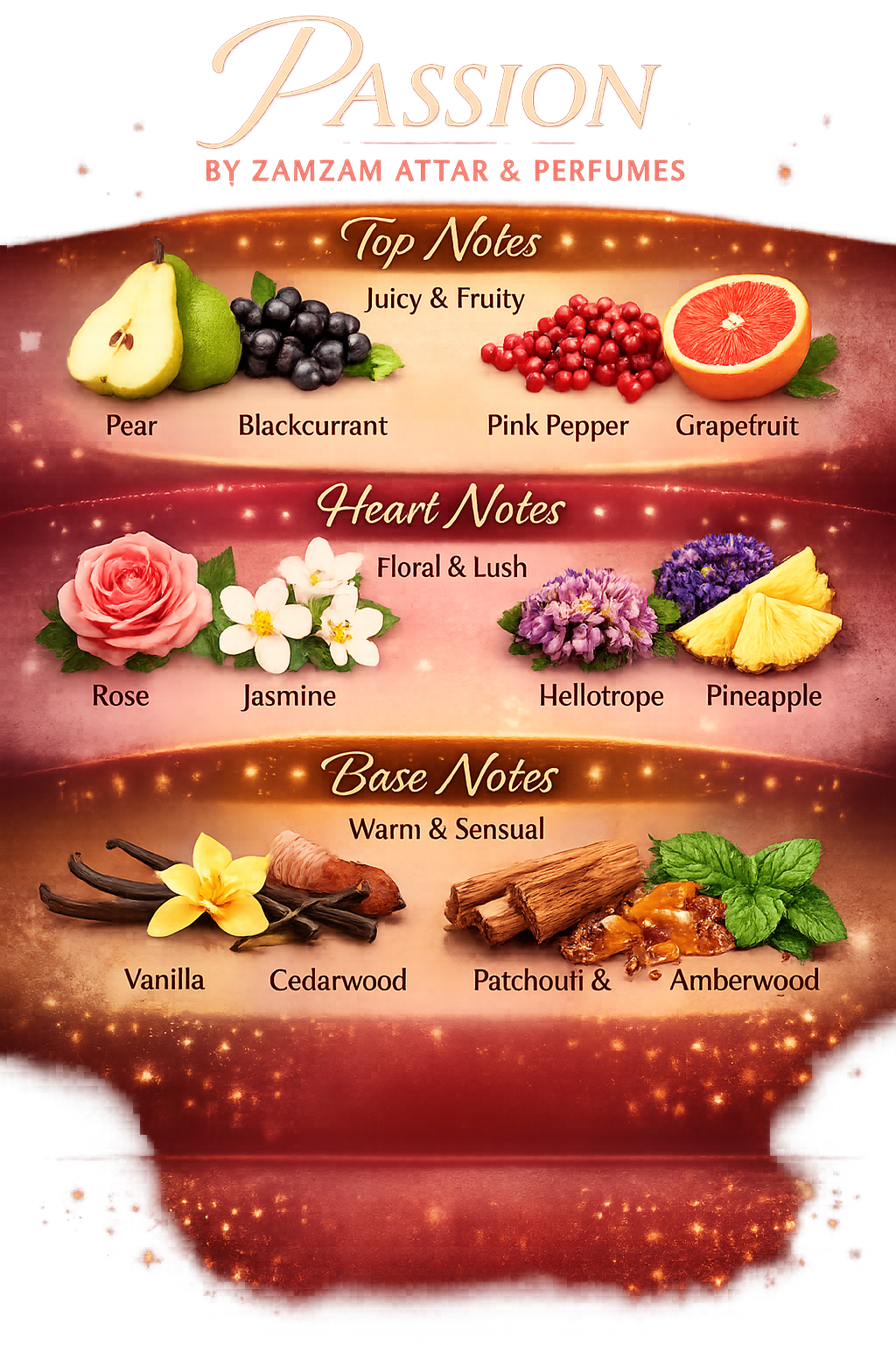 Passion Extrait de Parfum – 48 Hours Longevity, 40 ml Pure Fragrance Oil, 100 ml Spray | Zamzam Attar & Perfumes