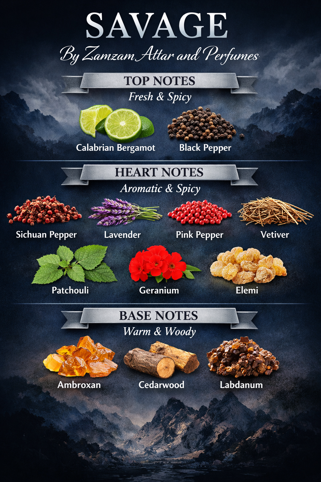 Savage Extrait de Parfum – 48 Hours Longevity, 40 ml Pure Fragrance Oil, 100 ml Spray | Zamzam Attar & Perfumes