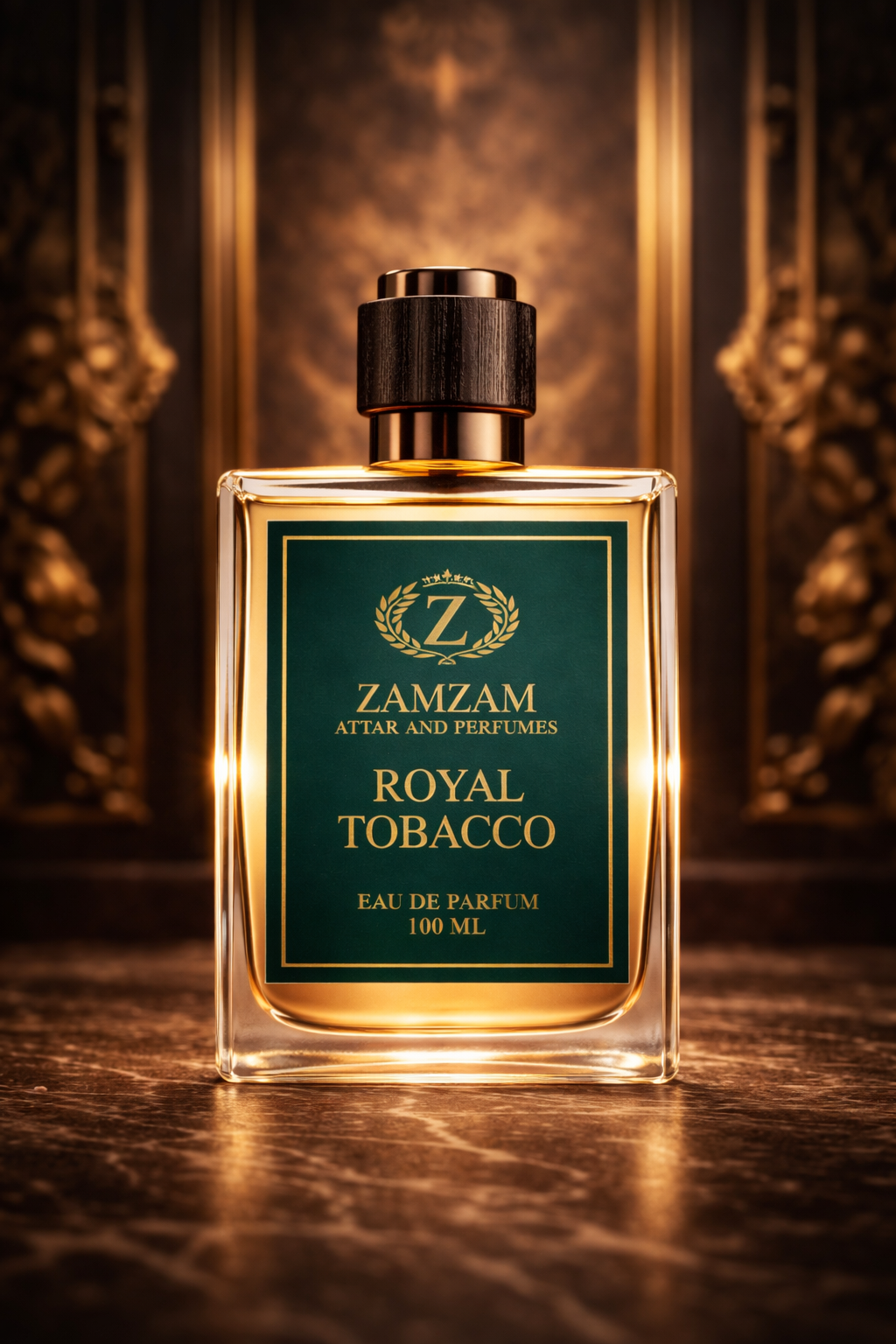 Royal Tobacco Extrait de Parfum – 48 Hours Longevity, 40 ml Pure Fragrance Oil, 100 ml Spray | Zamzam Attar & Perfumes