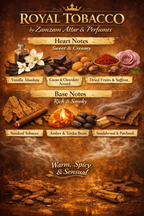 Royal Tobacco Extrait de Parfum – 48 Hours Longevity, 40 ml Pure Fragrance Oil, 100 ml Spray | Zamzam Attar & Perfumes