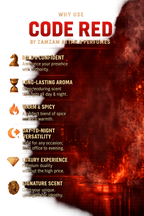 Code Red Extrait de Parfum – 48 Hours Longevity, 40 ml Pure Fragrance Oil | Zamzam Attar & Perfumes