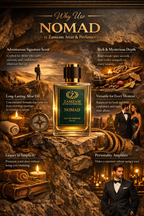 Nomad Extrait de Parfum – 48 Hours Longevity, 40 ml Pure Fragrance Oil, 100 ml Spray | Zamzam Attar & Perfumes