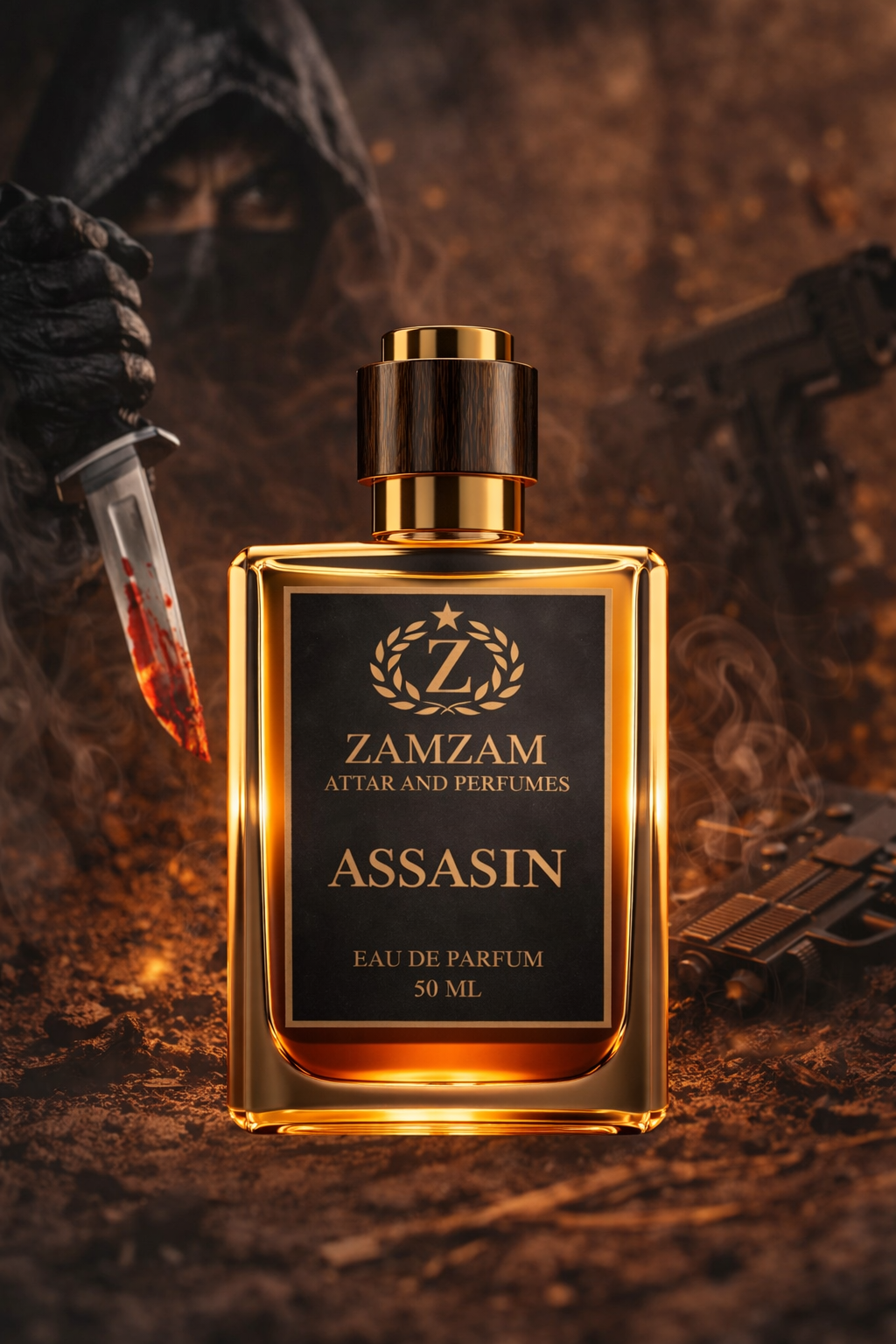 ASSASIN by ZamZam Attar & Perfumes | Inspired by Aventus | 48 Hours Long Lasting Luxury Perfume | 40 ml High Concentration Extrait | Bold Smoky Woody Scent for Men | 100 ML