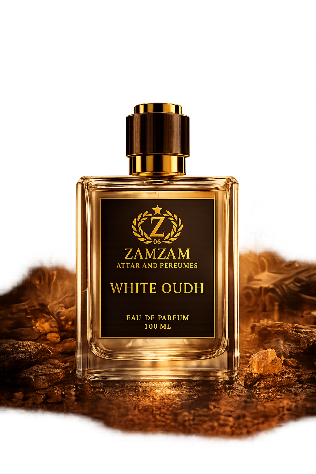 White Oudh Extrait de Parfum – 48 Hours Longevity, 40 ml Pure Fragrance Oil, 100 ml Spray | Zamzam Attar & Perfumes