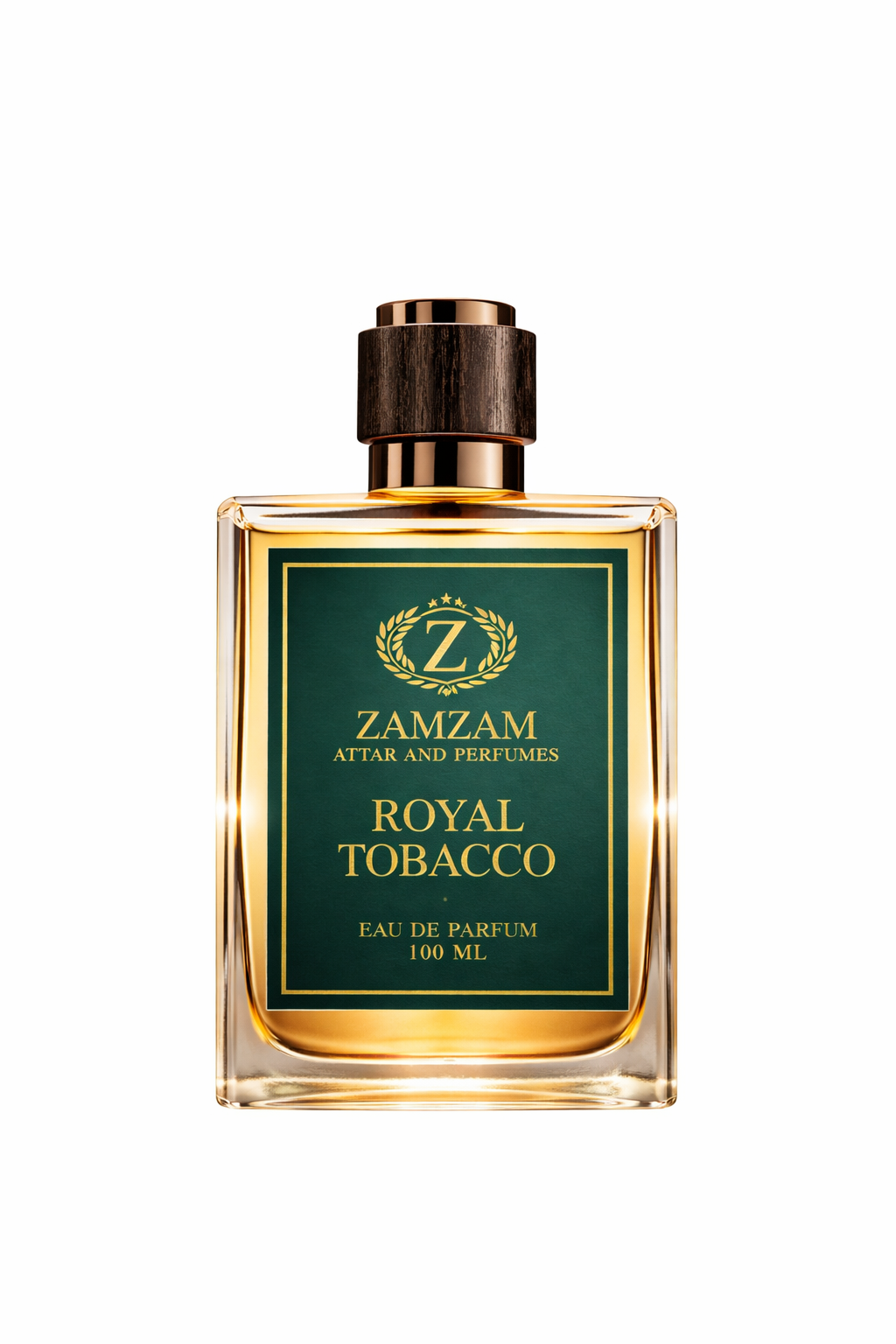 Royal Tobacco Extrait de Parfum – 48 Hours Longevity, 40 ml Pure Fragrance Oil, 100 ml Spray | Zamzam Attar & Perfumes