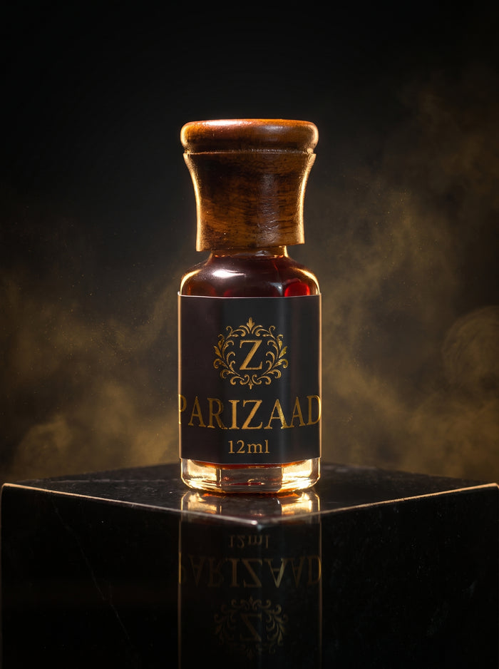 Parizaad amber musk floral attar bottle by Zamzam