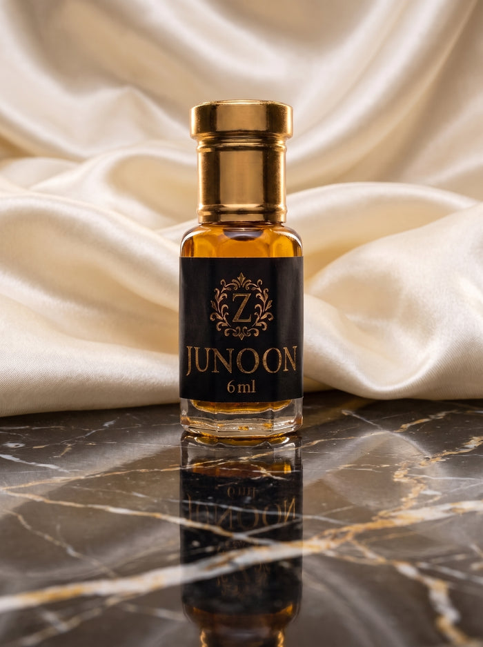 Junoon fruity floral attar bottle by Zamzam