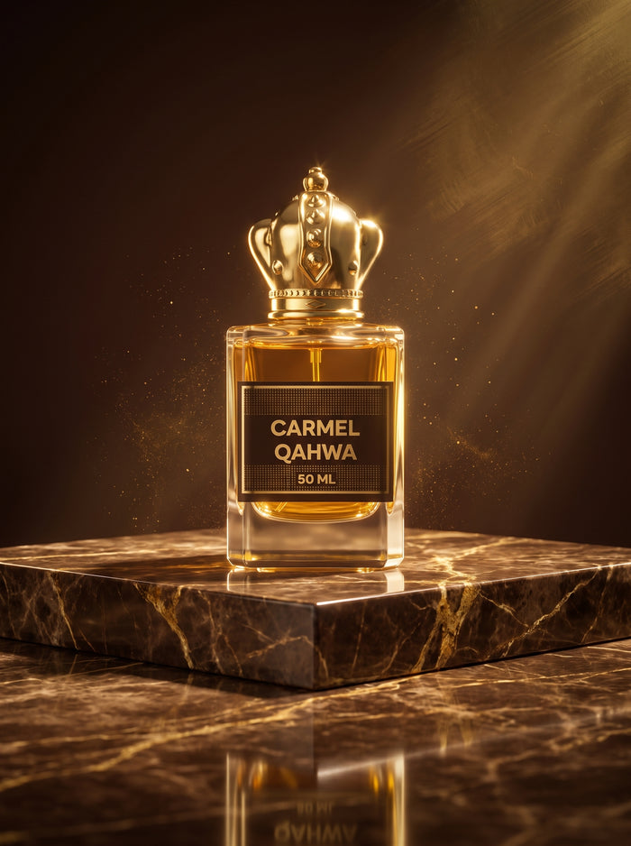 Caramel Qahwa coffee caramel extrait de parfum bottle by Zamzam