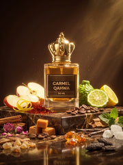 Caramel Qahwa perfume bottle in a premium marble setting