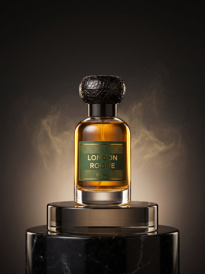 London Rogue fruity floral amber perfume bottle by Zamzam