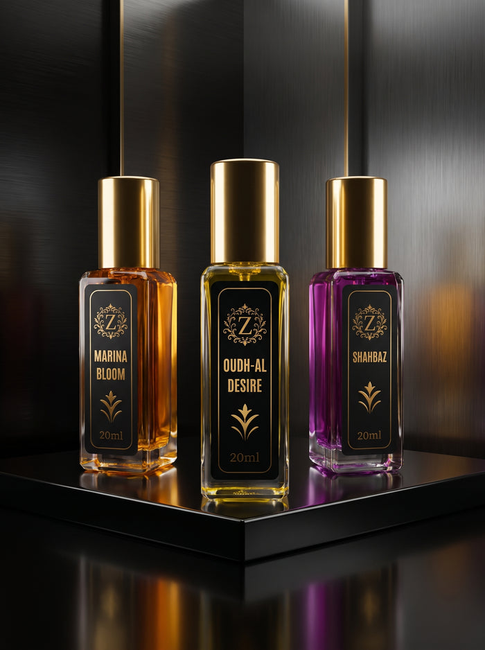 Royal Contrast three 20 ml perfume discovery set by Zamzam