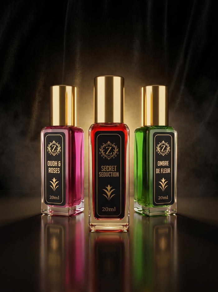 Luxury Bloom three 20 ml perfume gift set by Zamzam