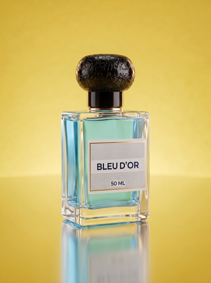 Bleu De Or fresh woody extrait de parfum bottle by Zamzam